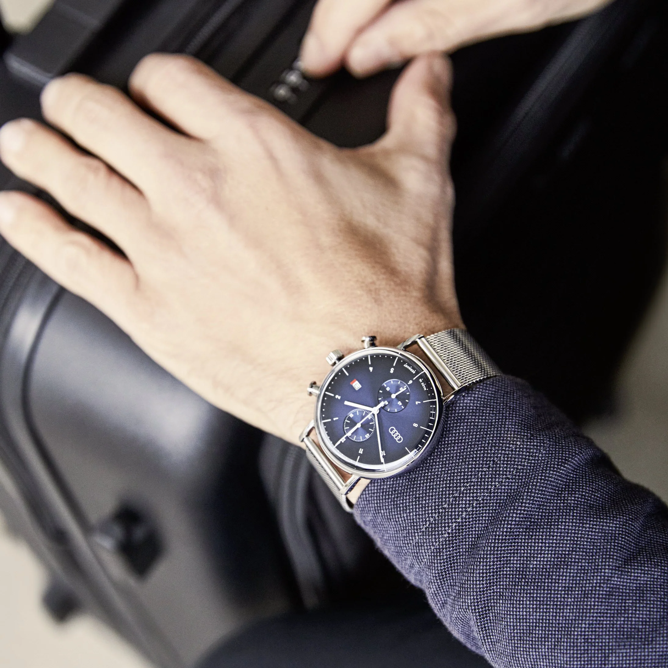 Audi Chronograph, silver/night blue - Image 3