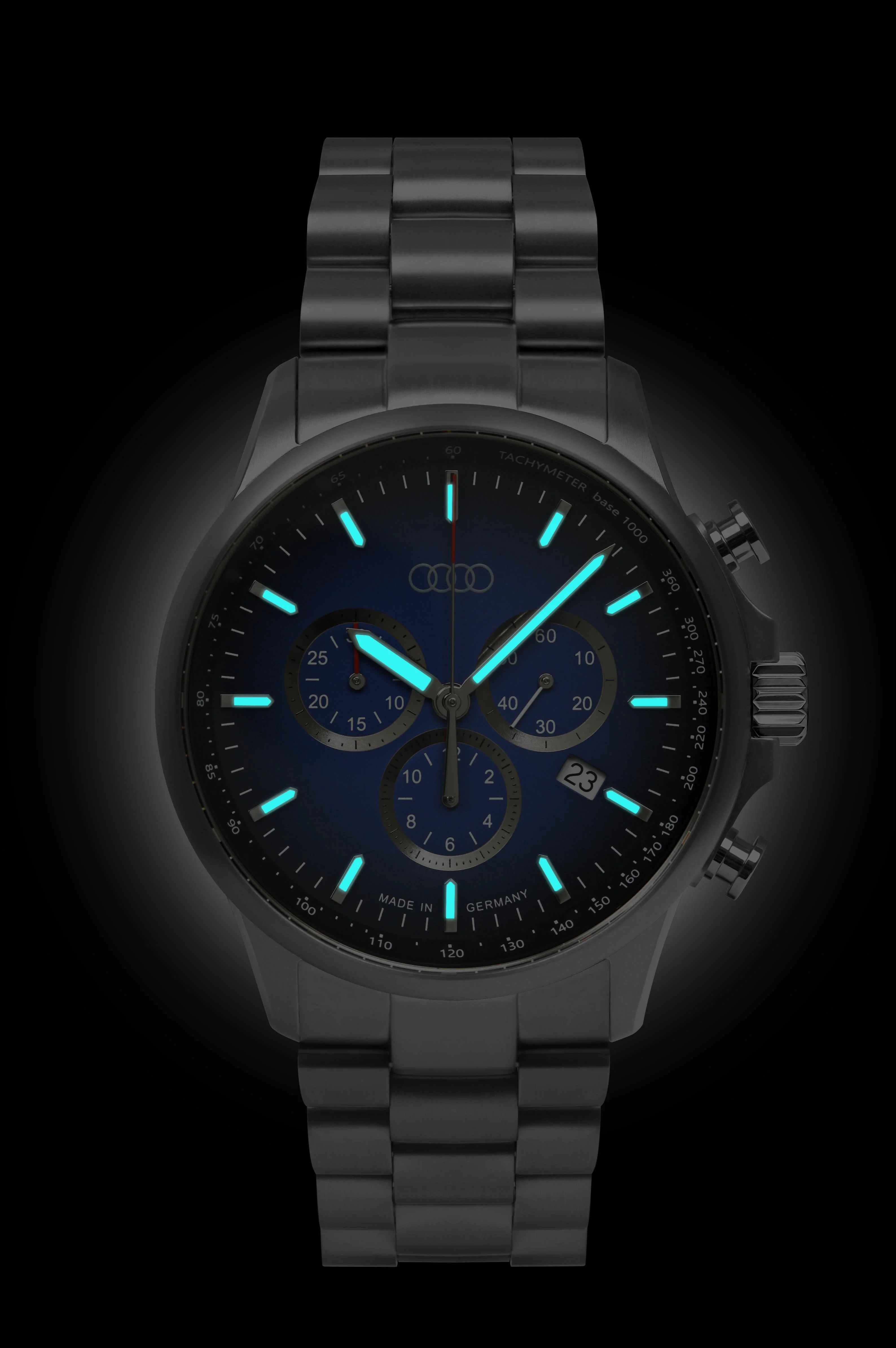 Audi Chronograph stainless steel, silver/blue - Image 3