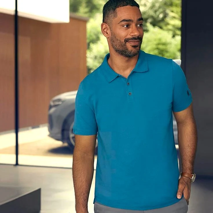 Audi polo shirt, men's turquoise - Image 6