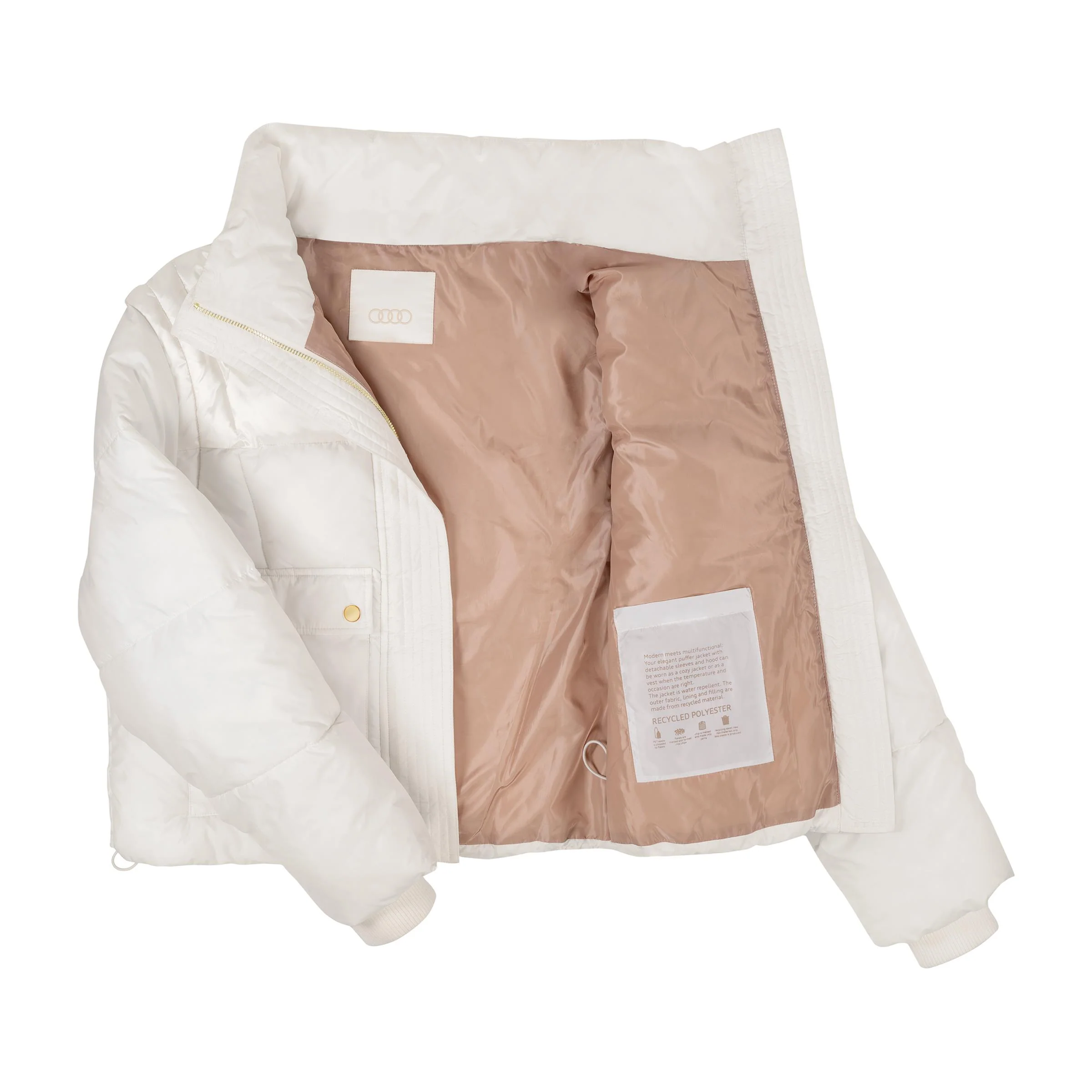 Audi Puffer jacket, 4 in 1, women's creme - Image 7