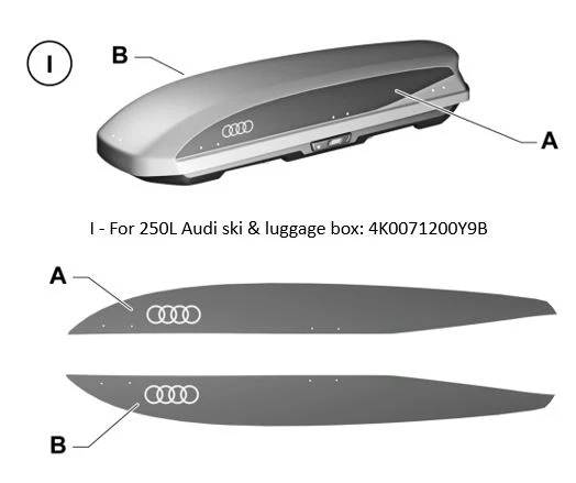 Audi ski and luggage box decals. Glacier white, 250L - Image 3