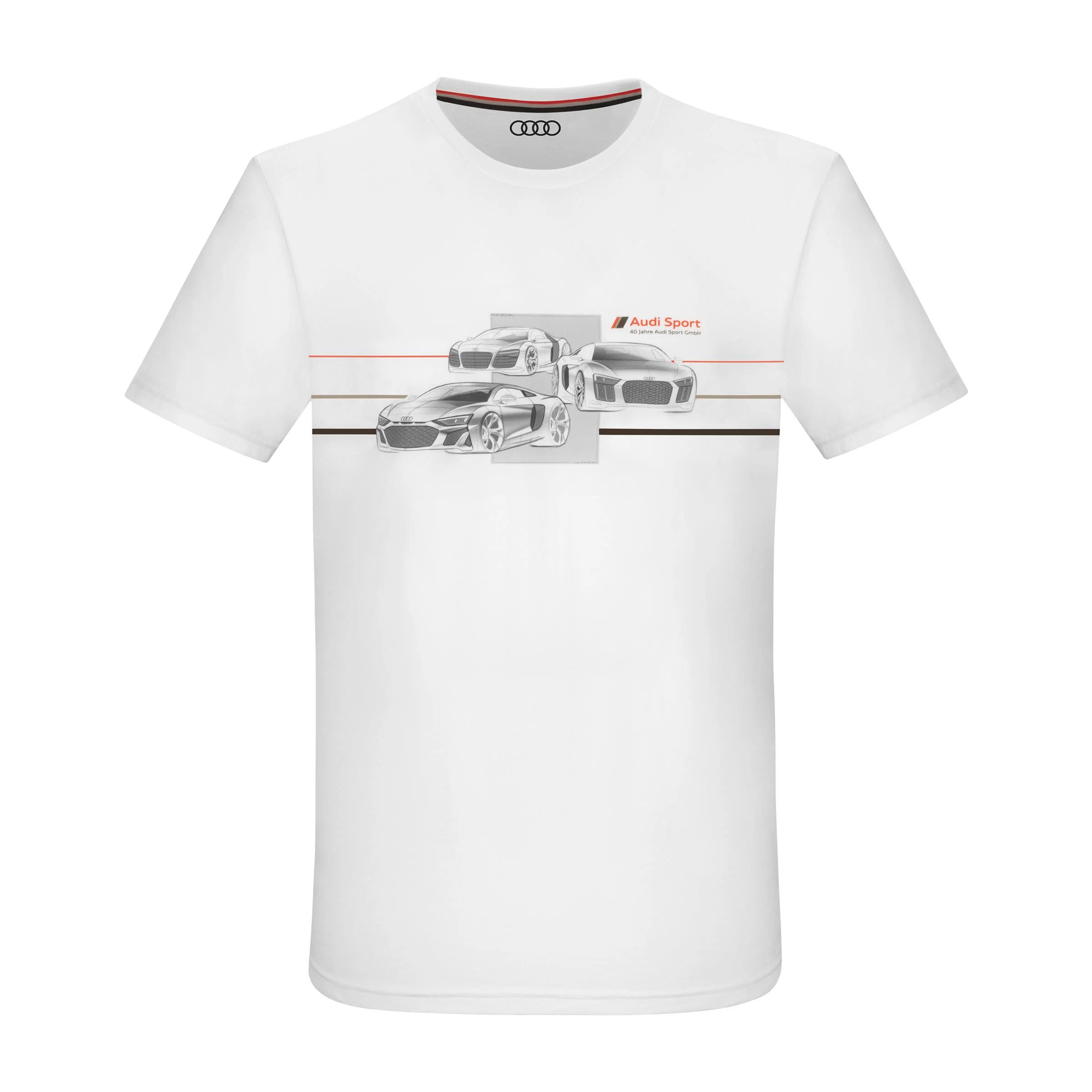 Audi Sport 40 years T-Shirt, men's white SM