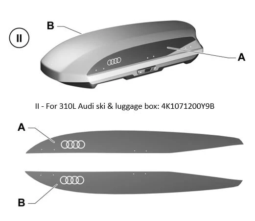 Audi ski and luggage box decals. Glacier white, 310L - Image 3
